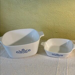 CorningWare White and Blue Floral Baking Dish Set